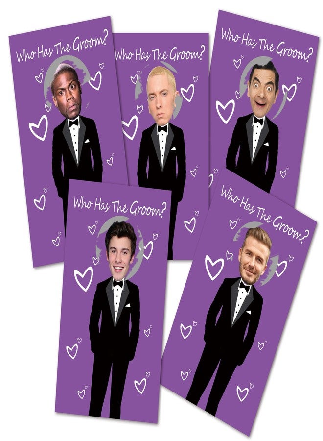 ukebobo Cute Bridal Shower Games - Scratch Off Bridal Shower Game.Funny Bachelorette Party Games - Who Has The Groom - 33 Sheets-（Purple） - Image 1